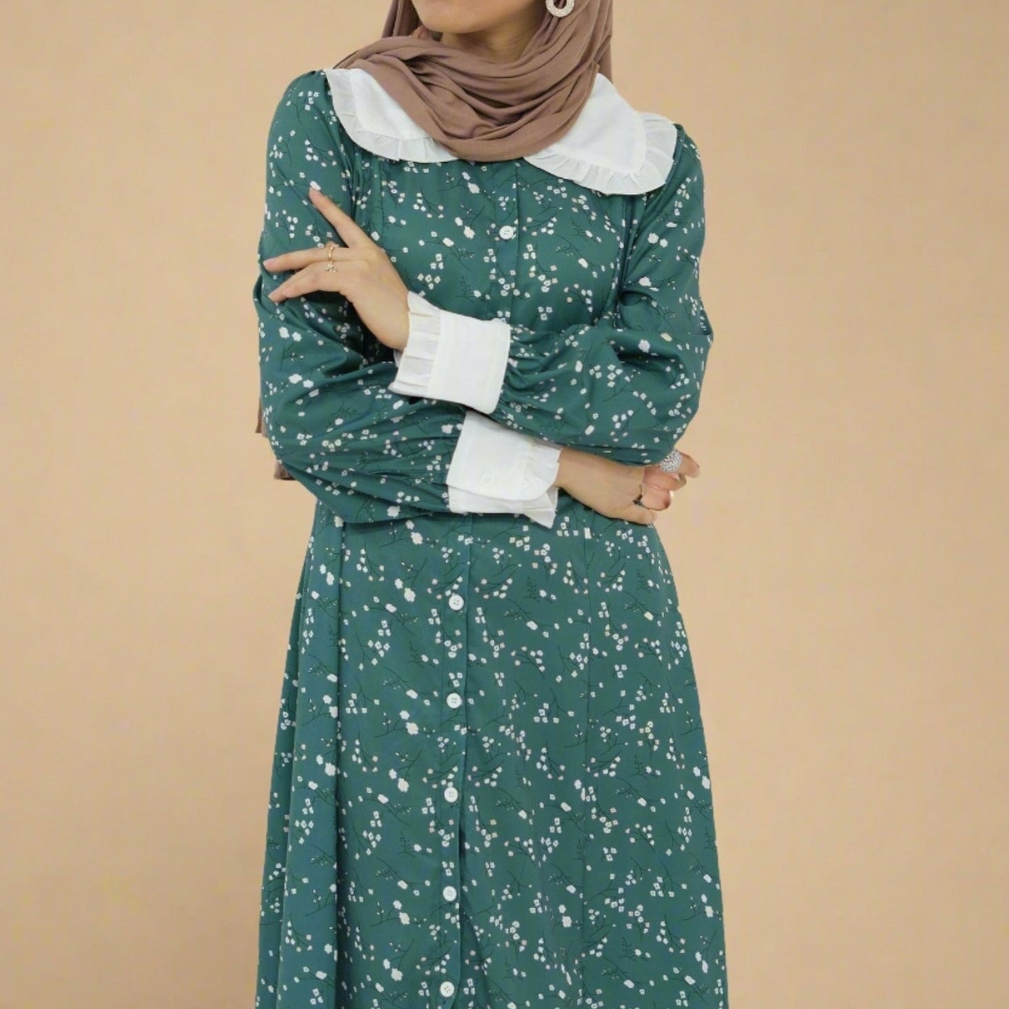 Evergreen Bloom- Modest summer dress