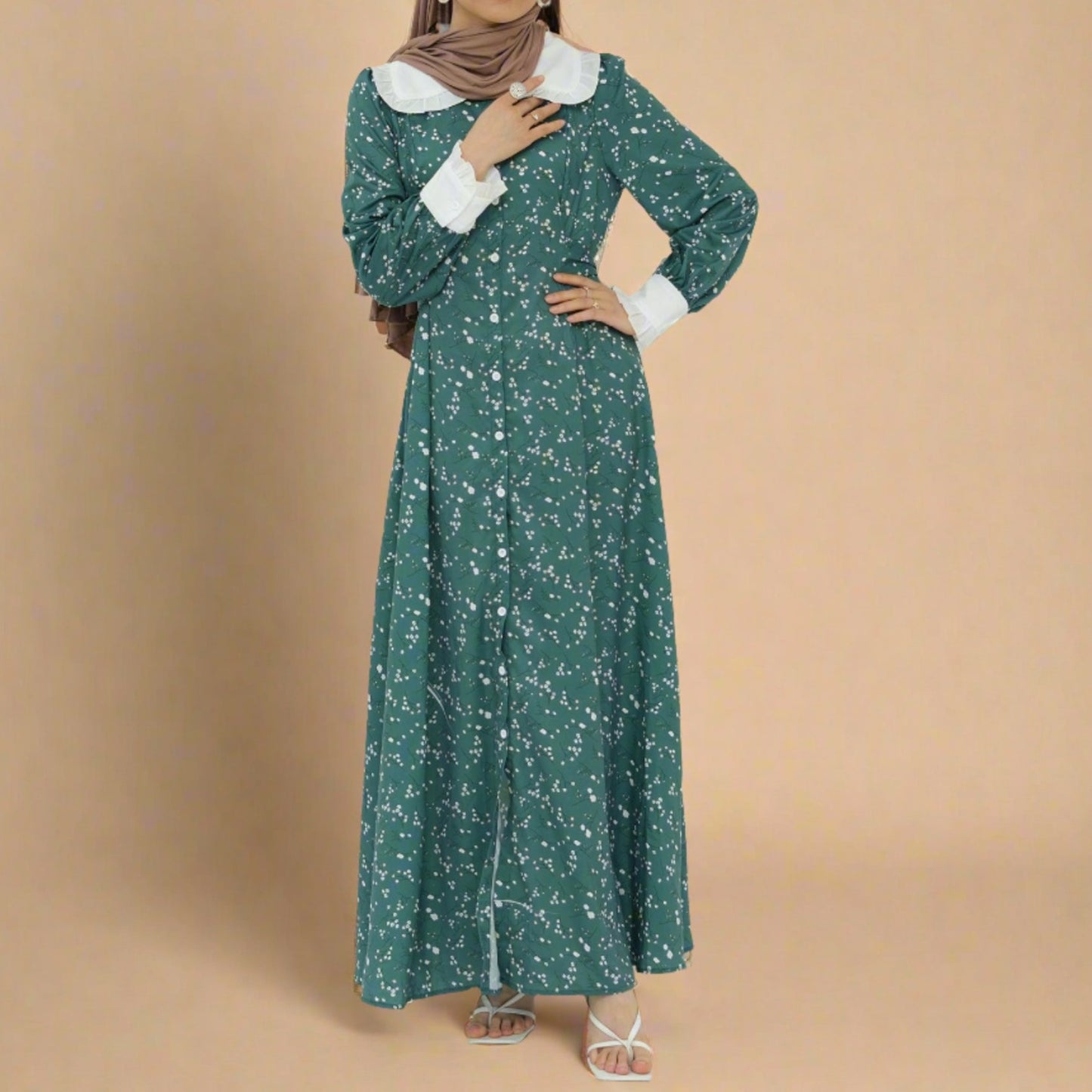 Evergreen Bloom- Modest summer dress