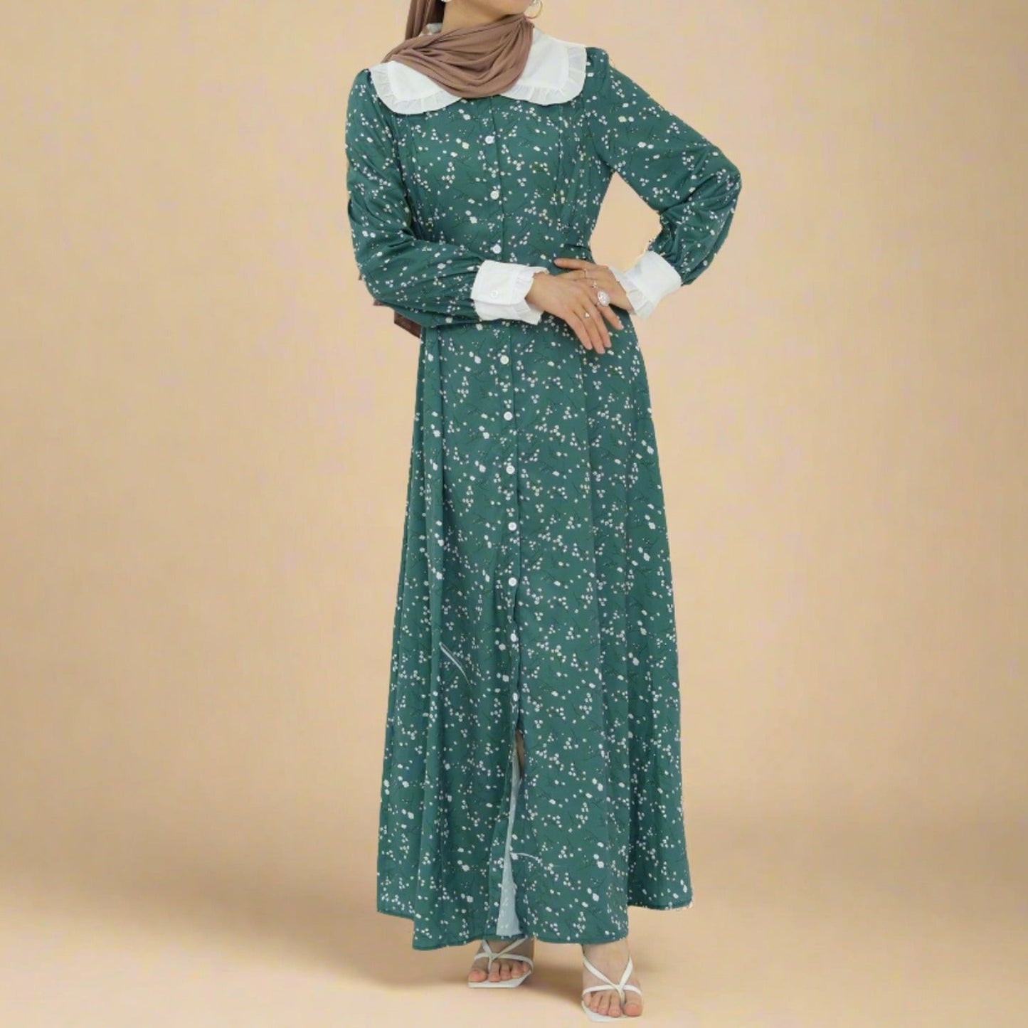 Evergreen Bloom- Modest summer dress