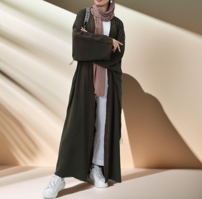 Exquisite Embroidered Lace Dress Abaya/Robe - Try Modest Limited