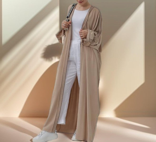 Exquisite Embroidered Lace Dress Abaya/Robe - Try Modest Limited