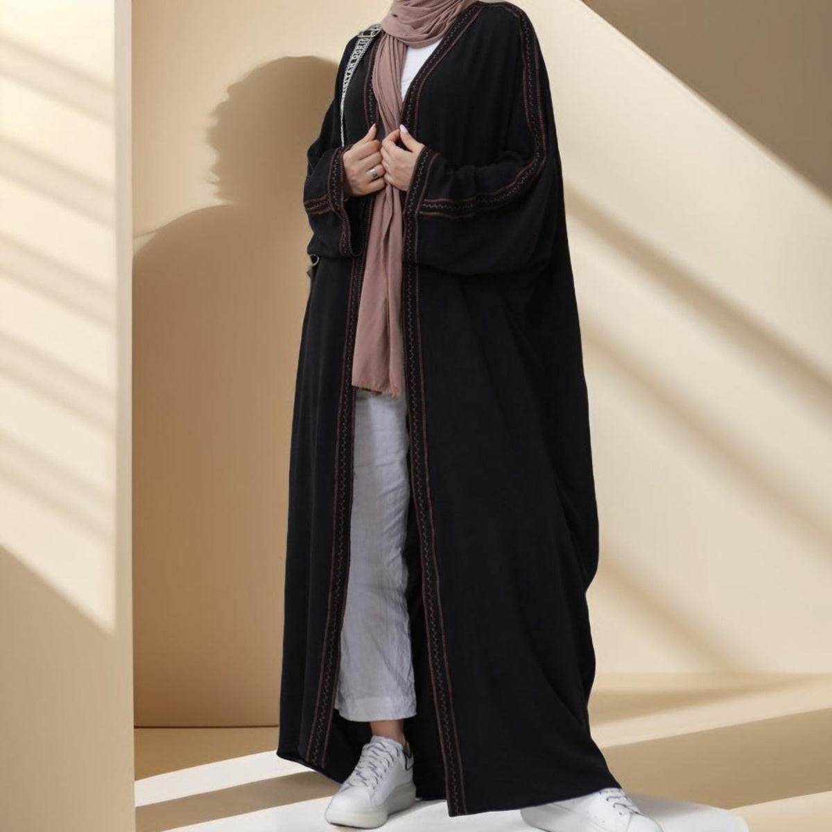 Exquisite Embroidered Lace Dress Abaya/Robe - Try Modest Limited