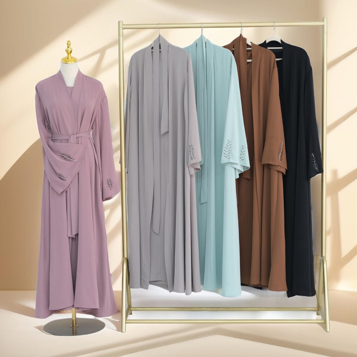 Eyana 2 PC Embroidered  Abaya Set - Try Modest Limited