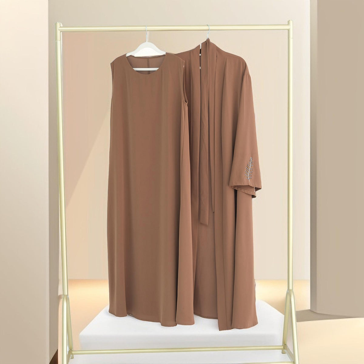 Eyana 2 PC Embroidered  Abaya Set - Try Modest Limited