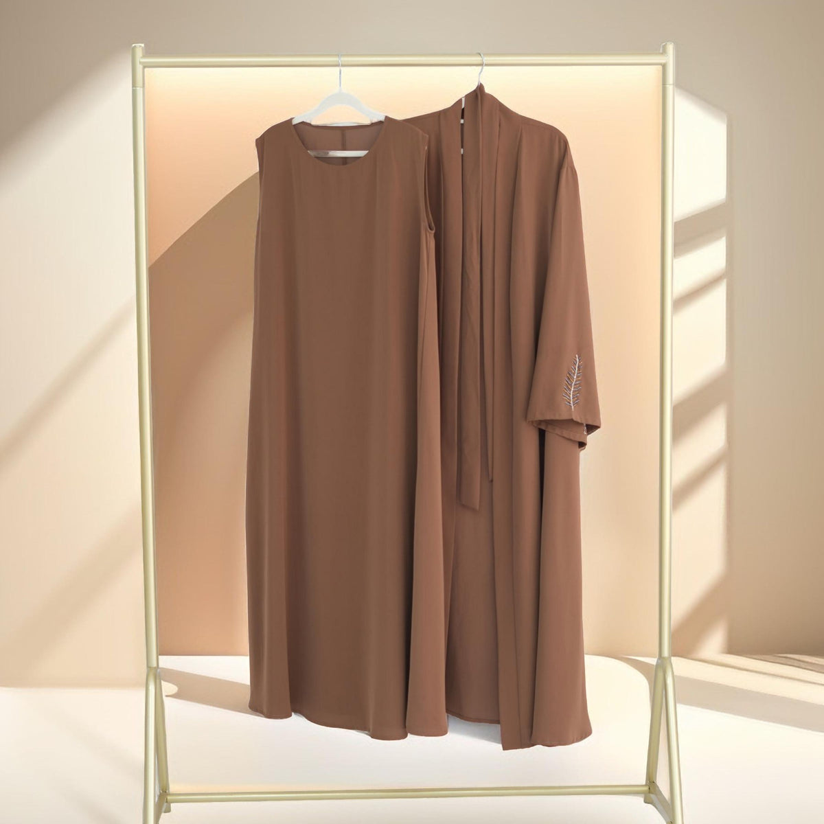 Eyana 2 PC Embroidered  Abaya Set - Try Modest Limited