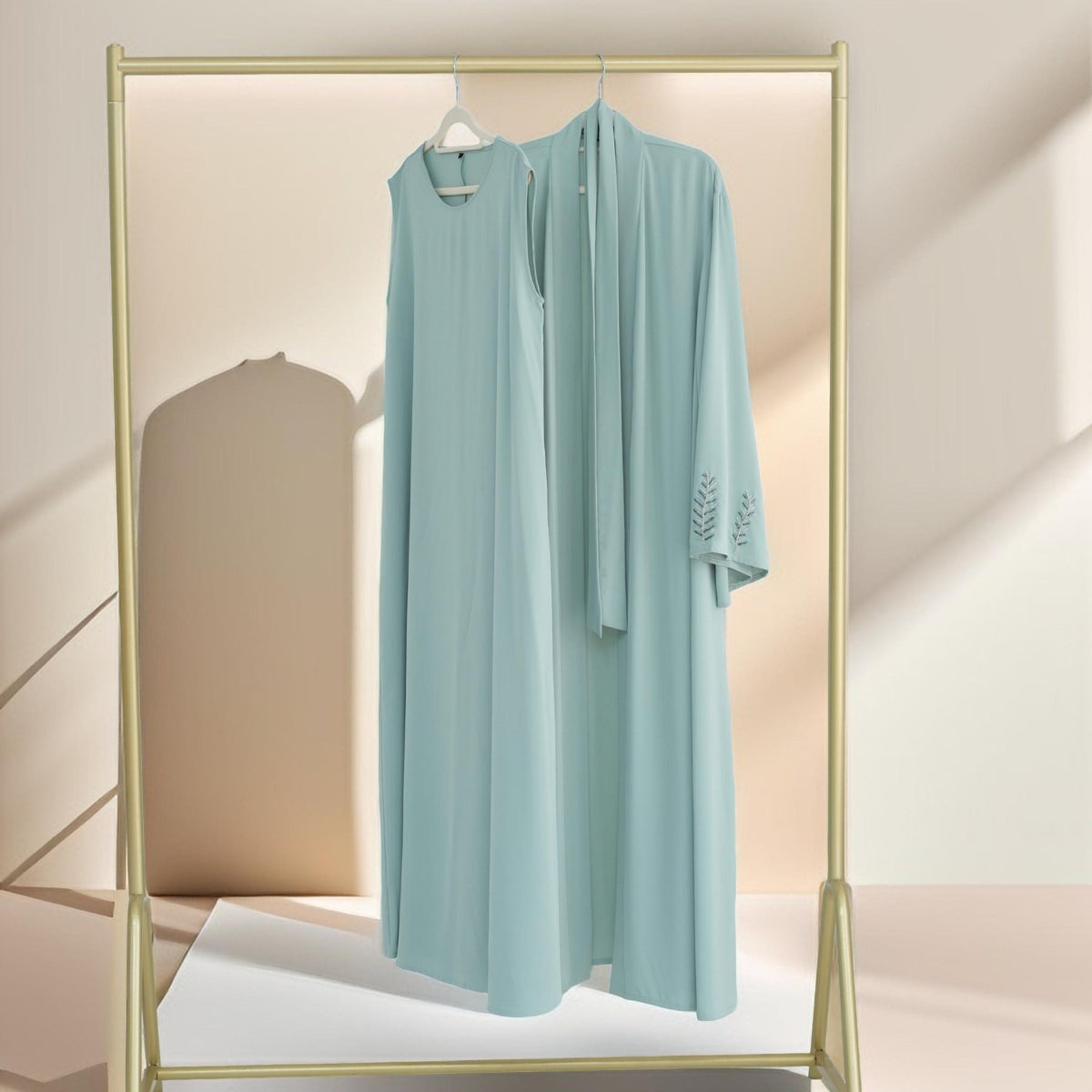 Eyana 2 PC Embroidered  Abaya Set - Try Modest Limited