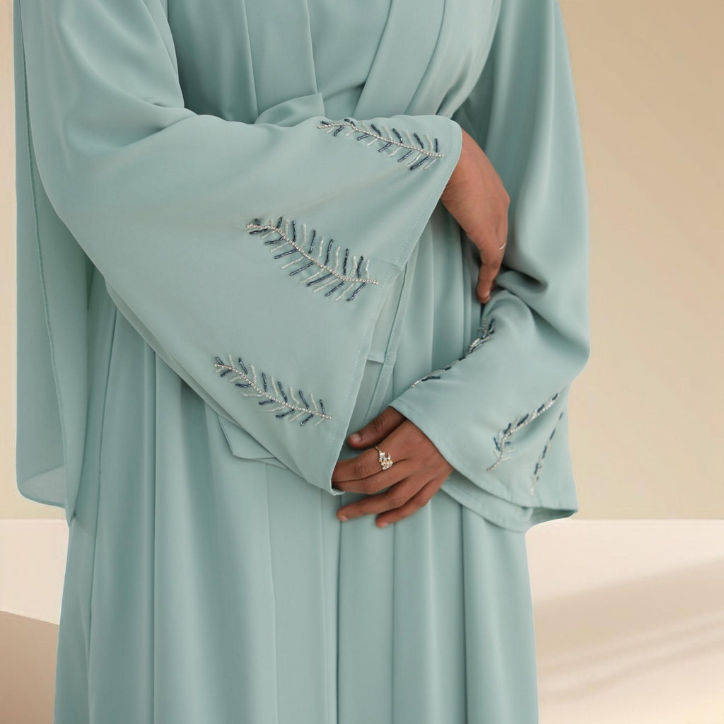 Eyana 2 PC Embroidered  Abaya Set - Try Modest Limited
