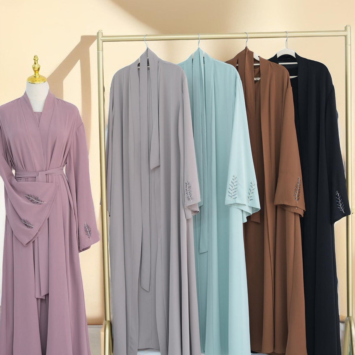 Eyana 2 PC Embroidered  Abaya Set - Try Modest Limited