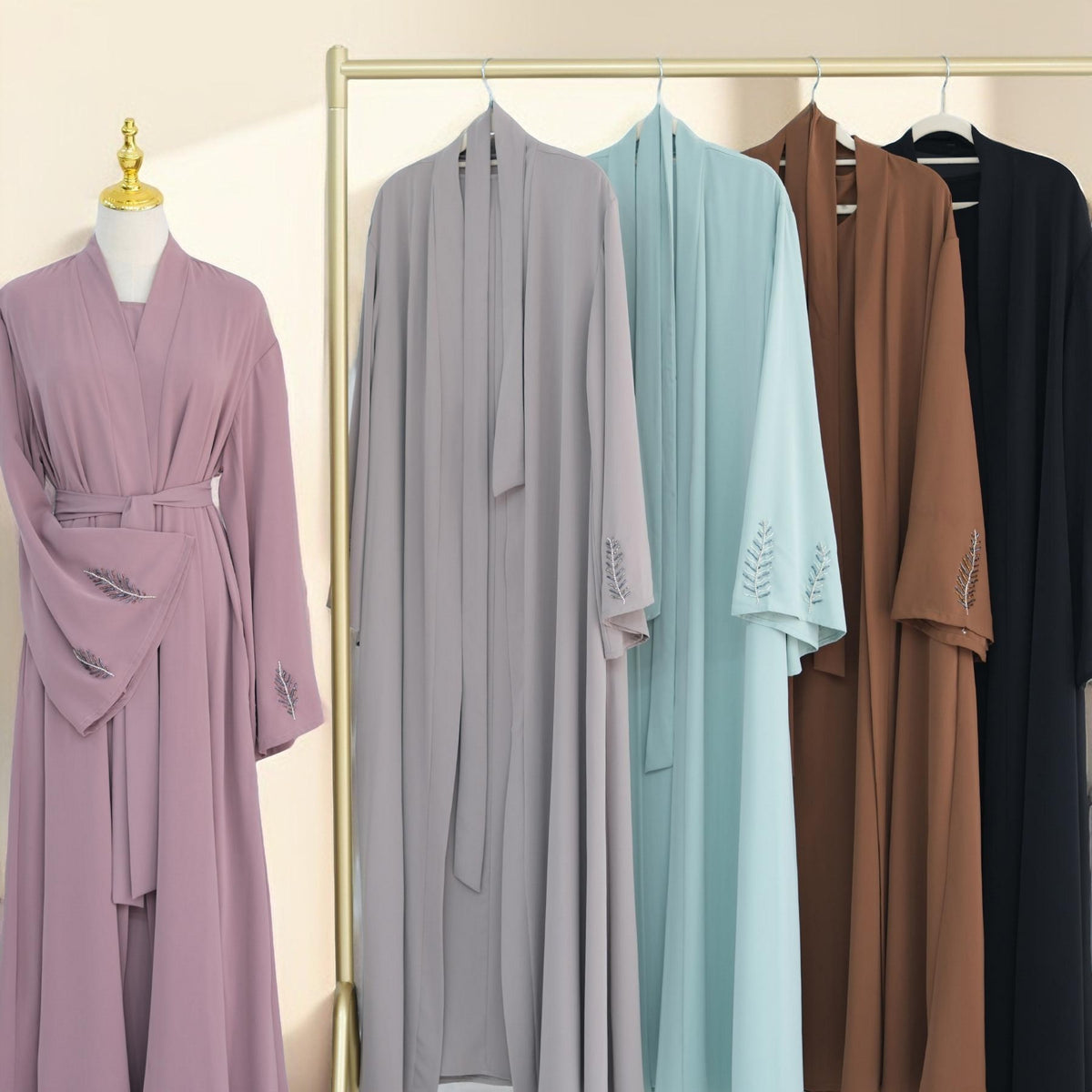 Eyana 2 PC Embroidered  Abaya Set - Try Modest Limited