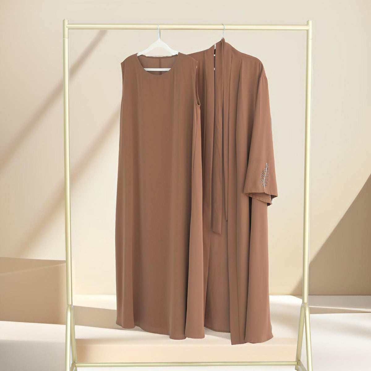 Eyana 2 PC Embroidered  Abaya Set - Try Modest Limited