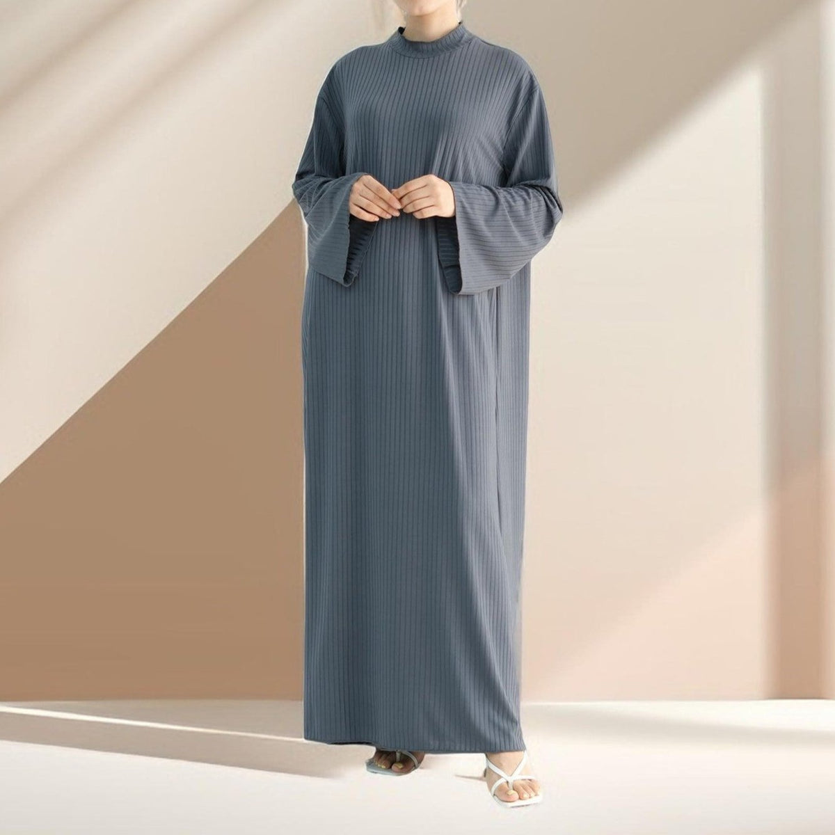 Ezra long sleeve solid color dress - Try Modest Limited