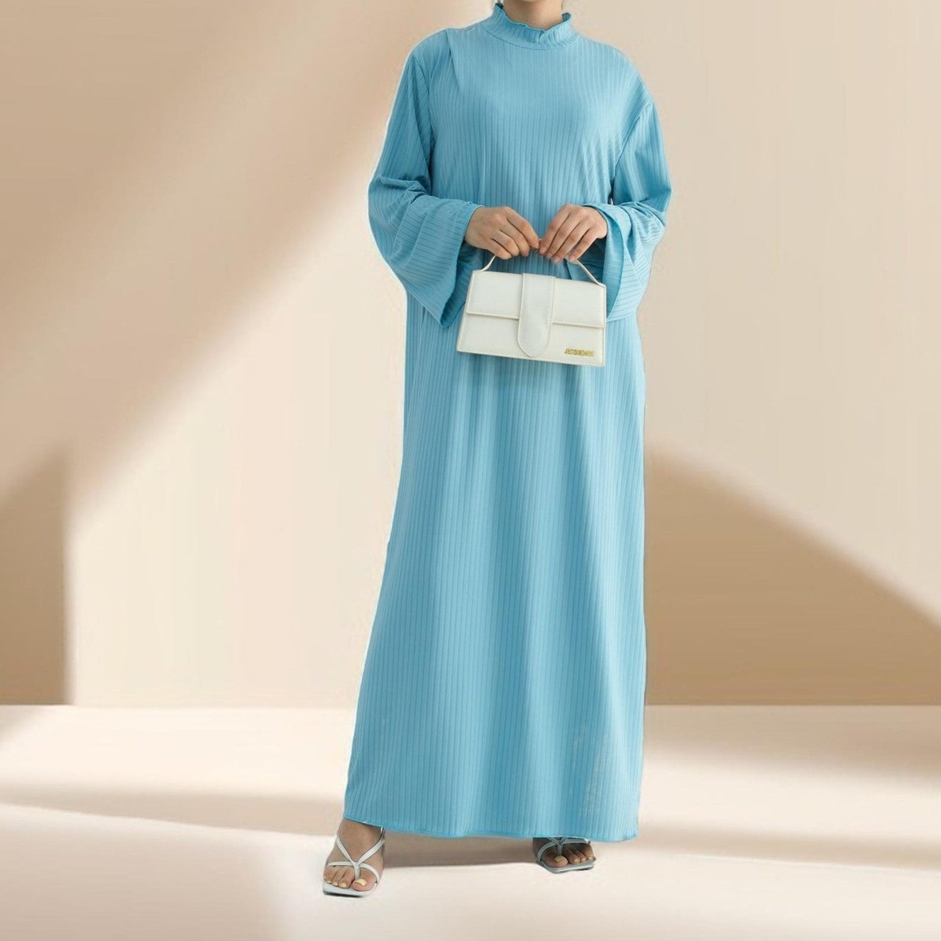 Ezra long sleeve solid color dress