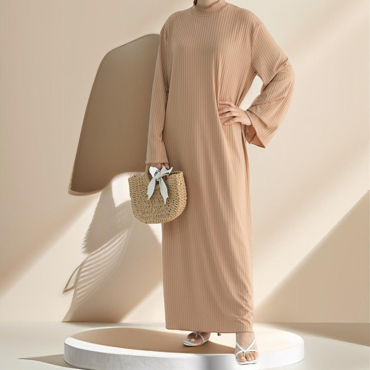 Ezra long sleeve solid color dress - Try Modest Limited