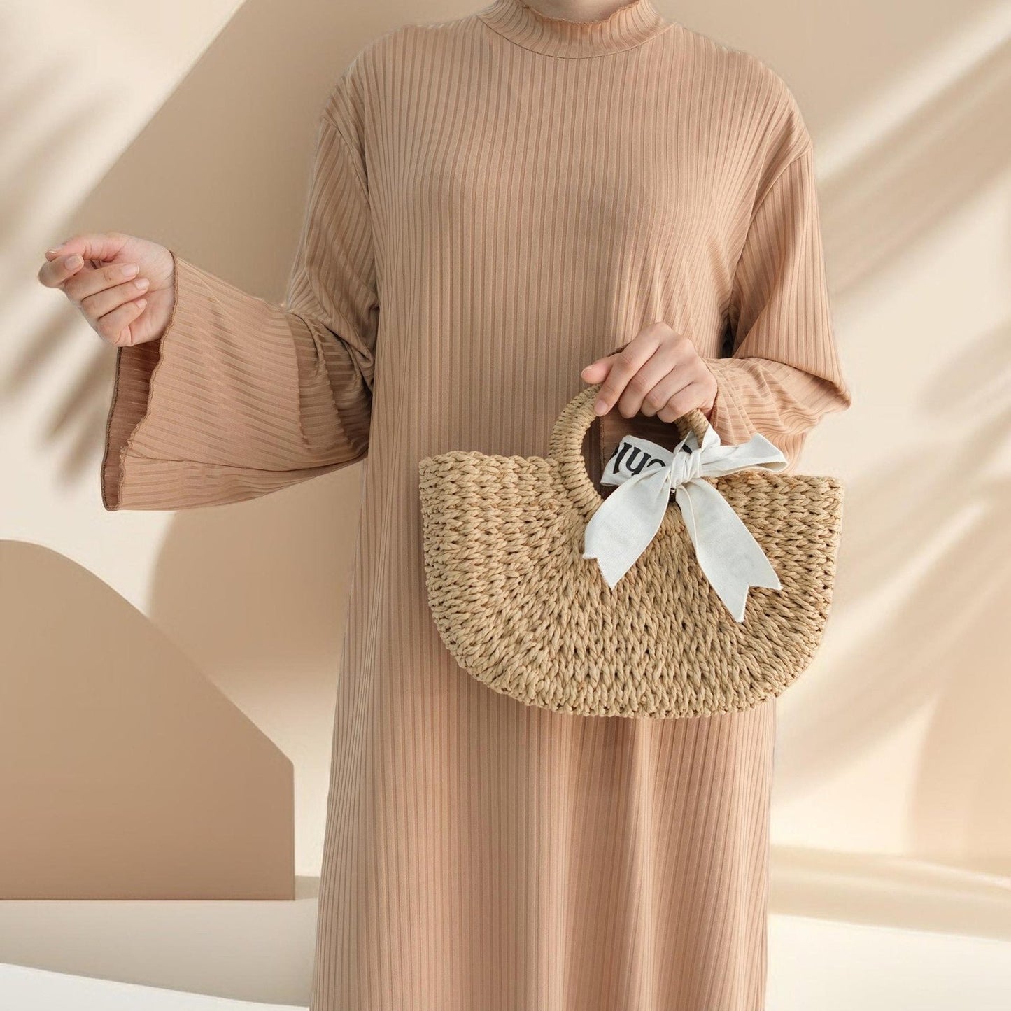 Ezra long sleeve solid color dress