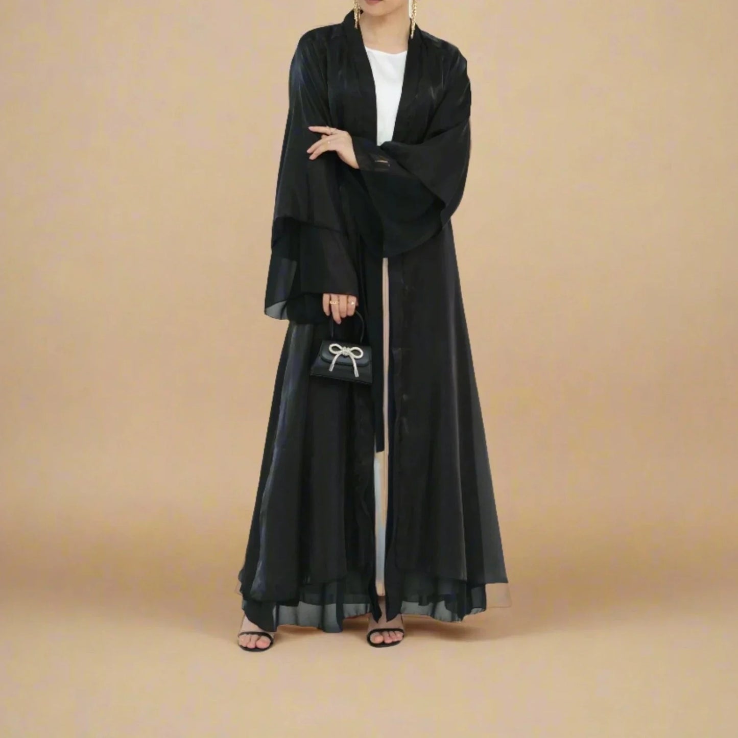 Abaya réversible en organza de conte de fées