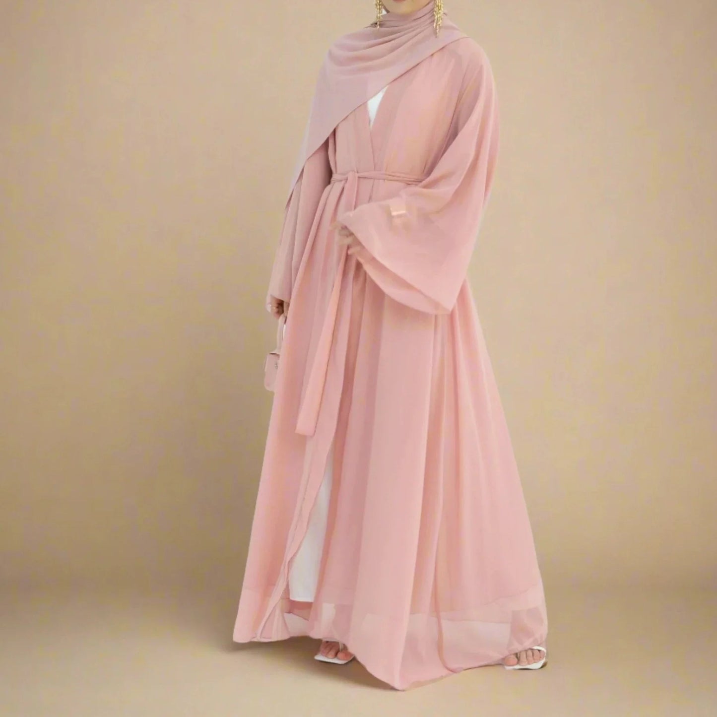 Abaya réversible en organza de conte de fées