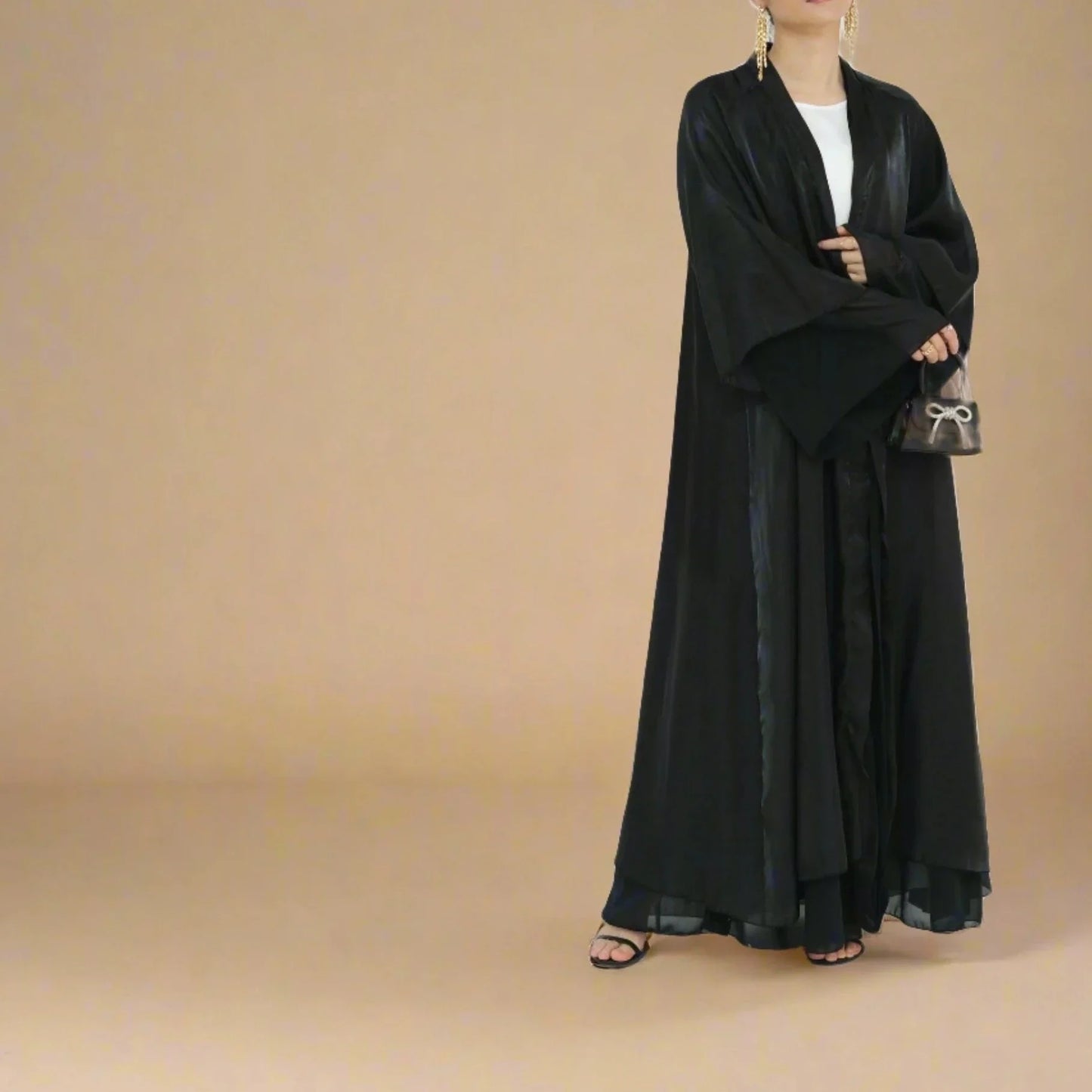 Abaya réversible en organza de conte de fées