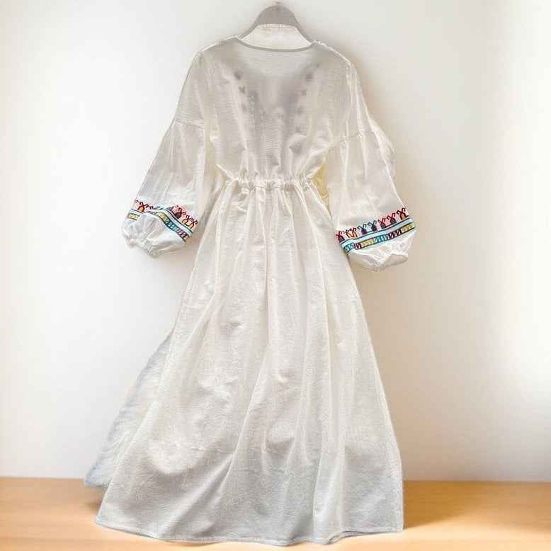 Floral embroidered full sleeve dress - Try Modest Limited