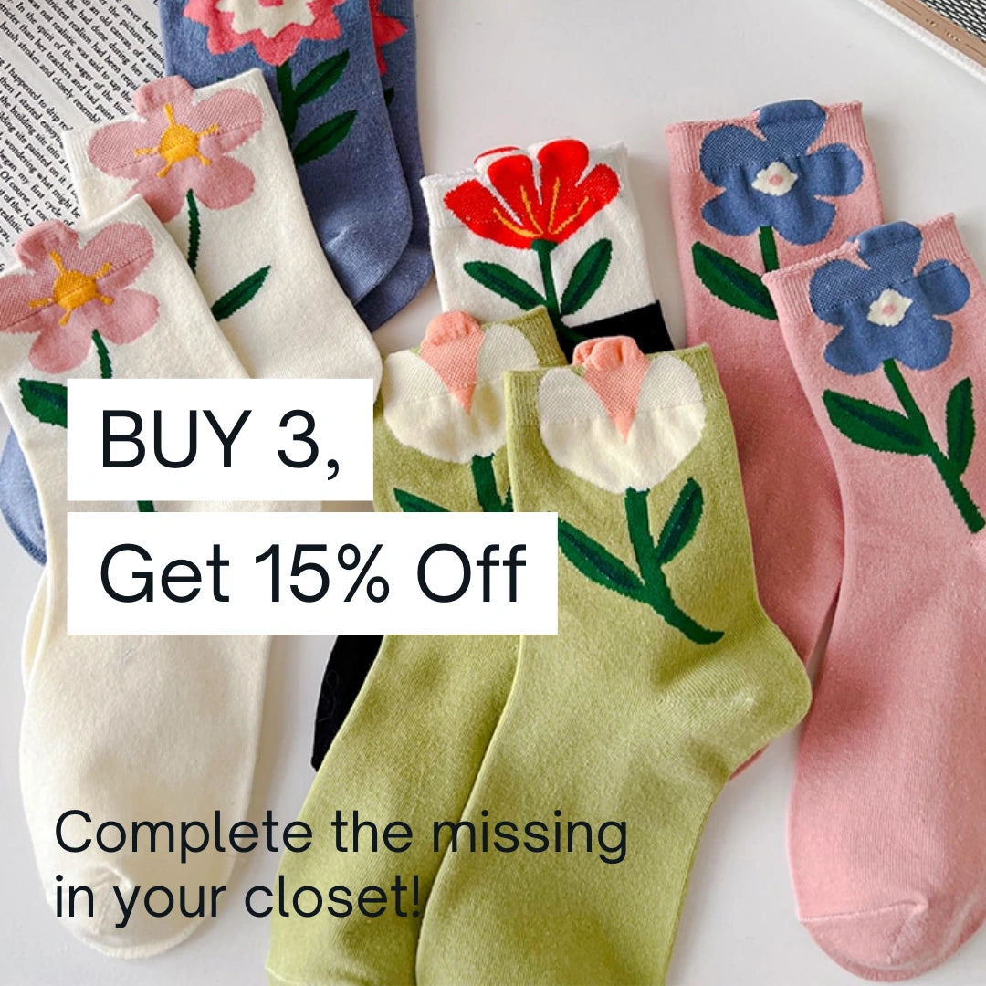 Flower mid-tube Women Socks - Try Modest Limited 