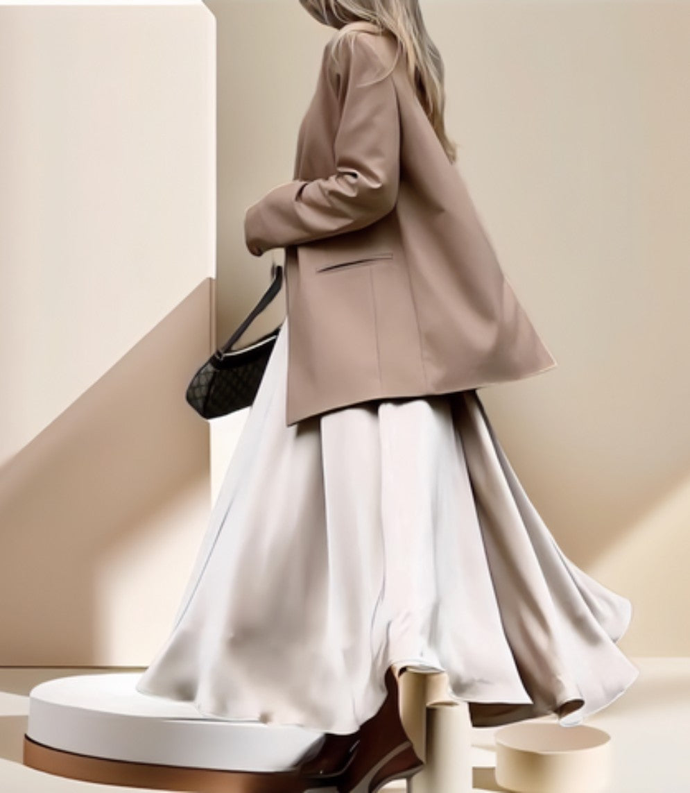 Flowing Satin Maxi Skirt - Try Modest Limited