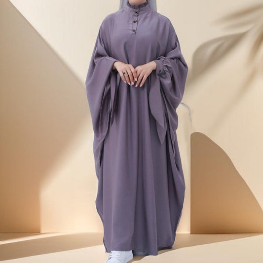 Folk batwing abaya with bow sleeves - Try Modest Limited 