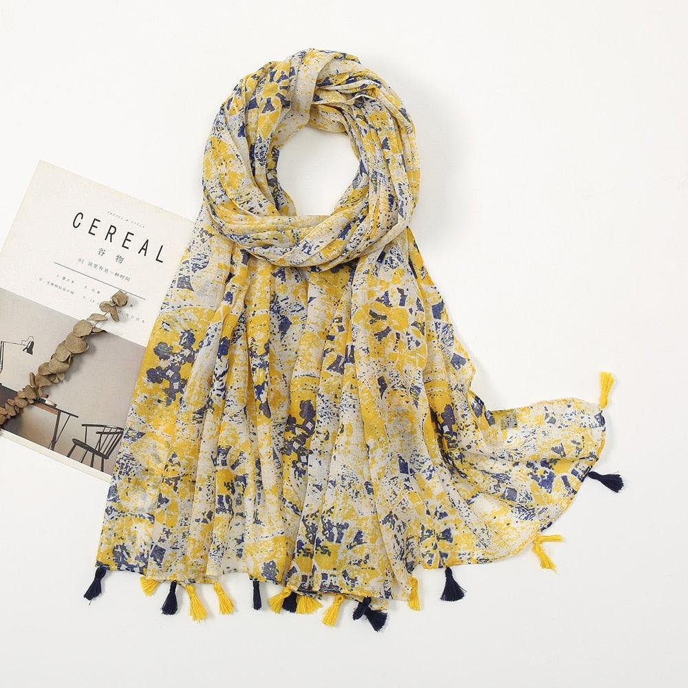 Fresh Floral Tassel Scarfs - Try Modest Limited