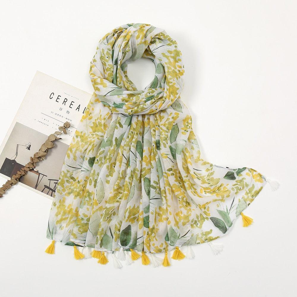 Fresh Floral Tassel Scarfs - Try Modest Limited