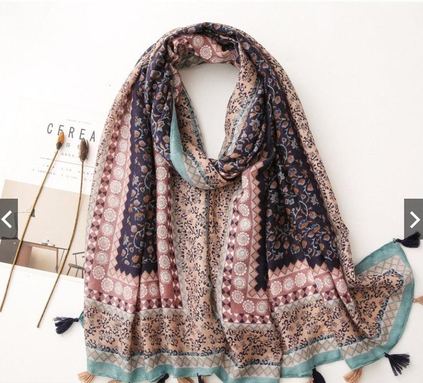 Fresh Floral Tassel Scarfs - Try Modest Limited