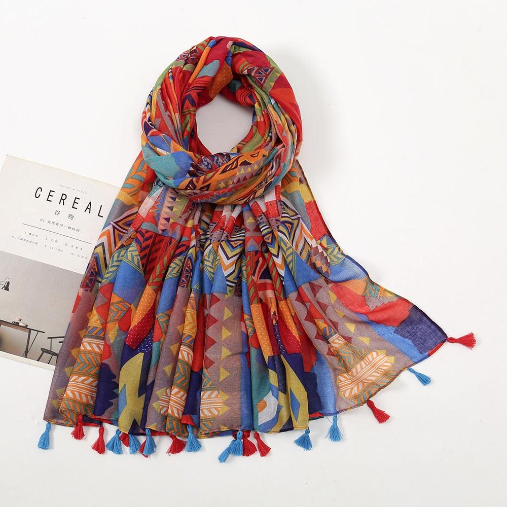 Fresh Floral Tassel Scarfs - Try Modest Limited 