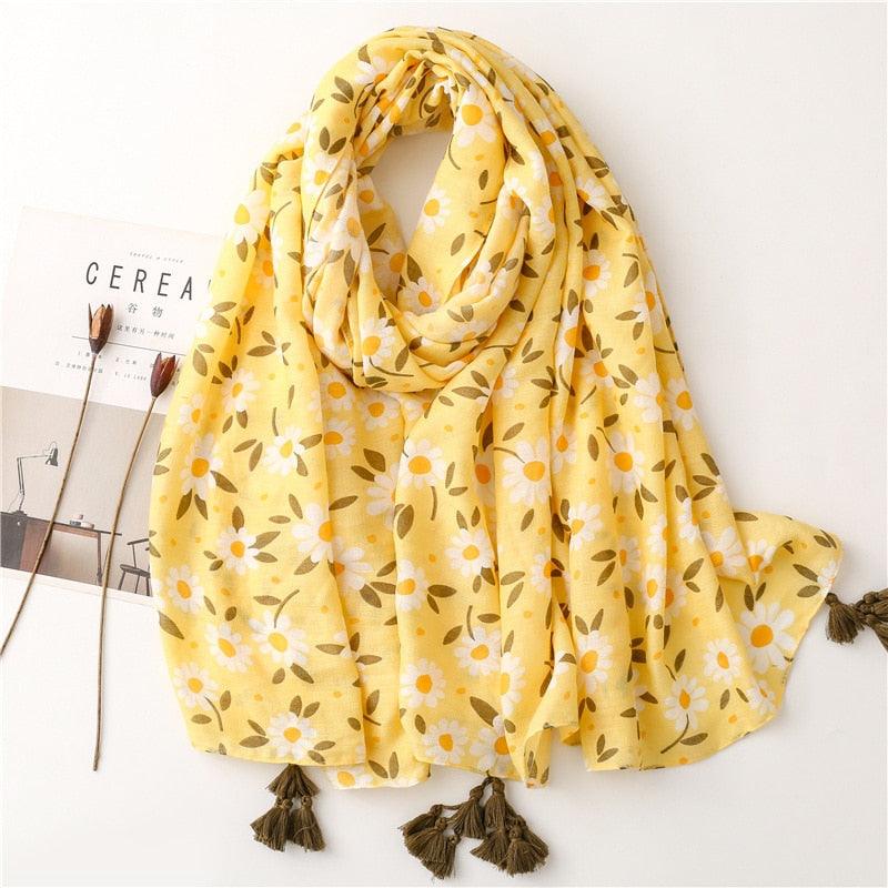 Fresh Floral Tassel Scarfs - Try Modest Limited 