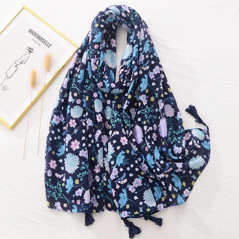 Fresh Floral Tassel Scarfs - Try Modest Limited