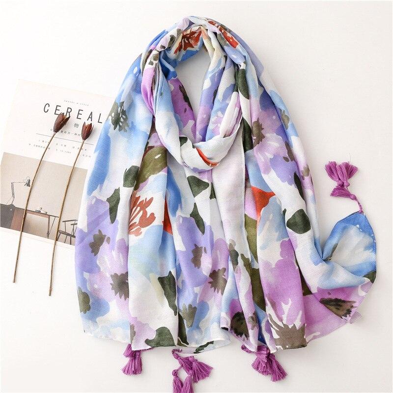 Fresh Floral Tassel Scarfs - Try Modest Limited