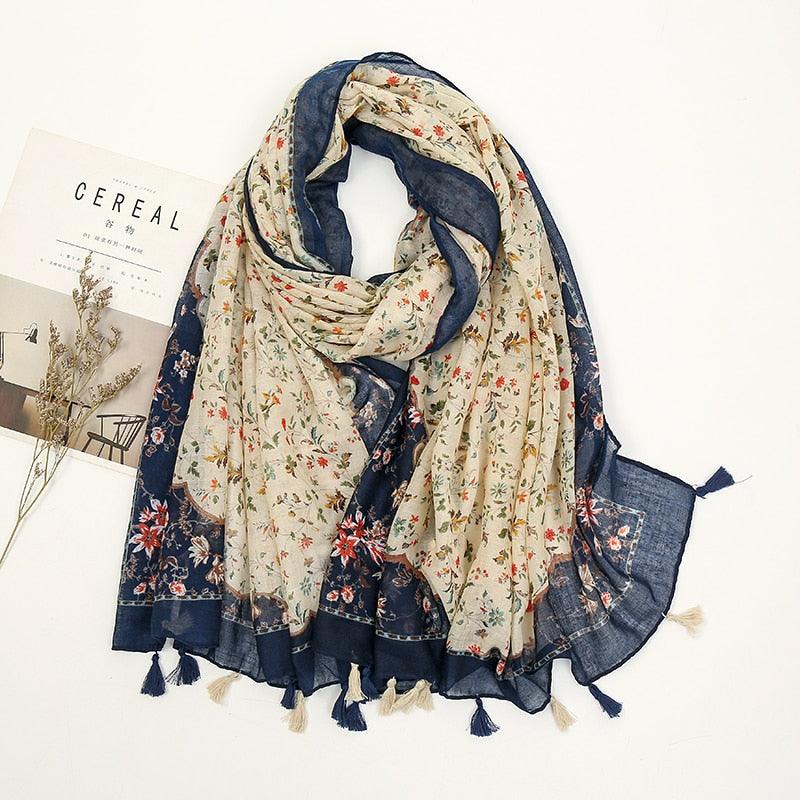 Fresh Floral Tassel Scarfs - Try Modest Limited 