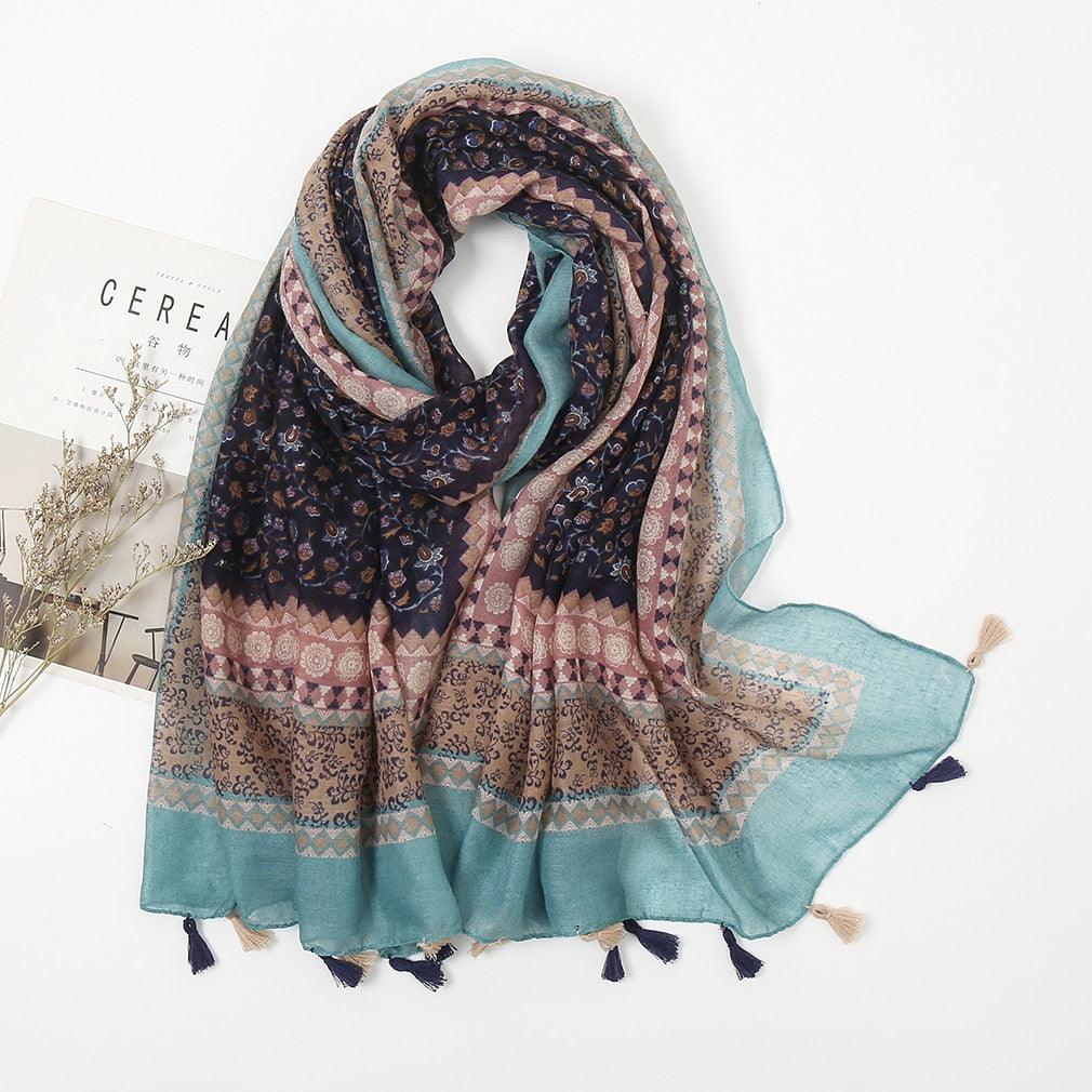 Fresh Floral Tassel Scarfs - Try Modest Limited