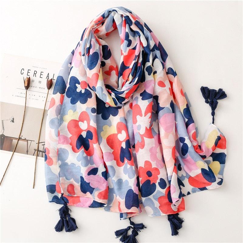 Fresh Floral Tassel Scarfs - Try Modest Limited
