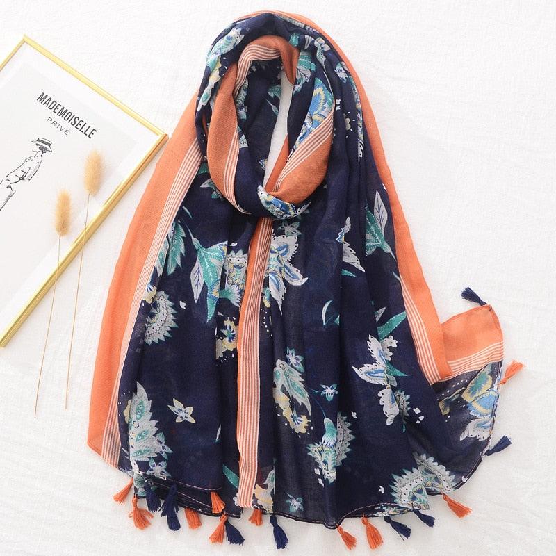 Fresh Floral Tassel Scarfs - Try Modest Limited