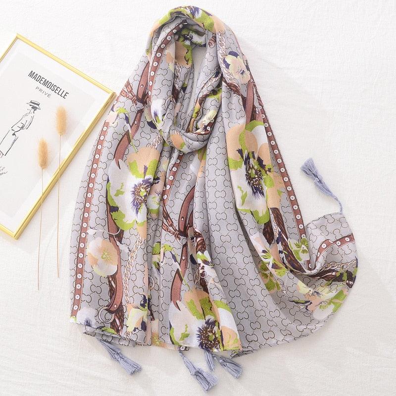 Fresh Floral Tassel Scarfs - Try Modest Limited 
