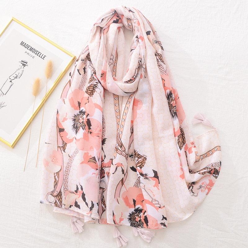 Fresh Floral Tassel Scarfs - Try Modest Limited