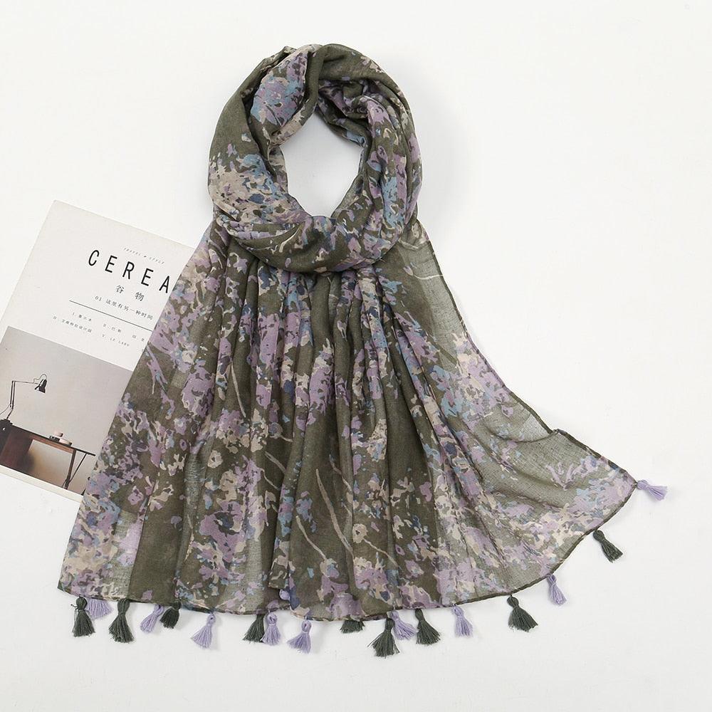 Fresh Floral Tassel Scarfs - Try Modest Limited