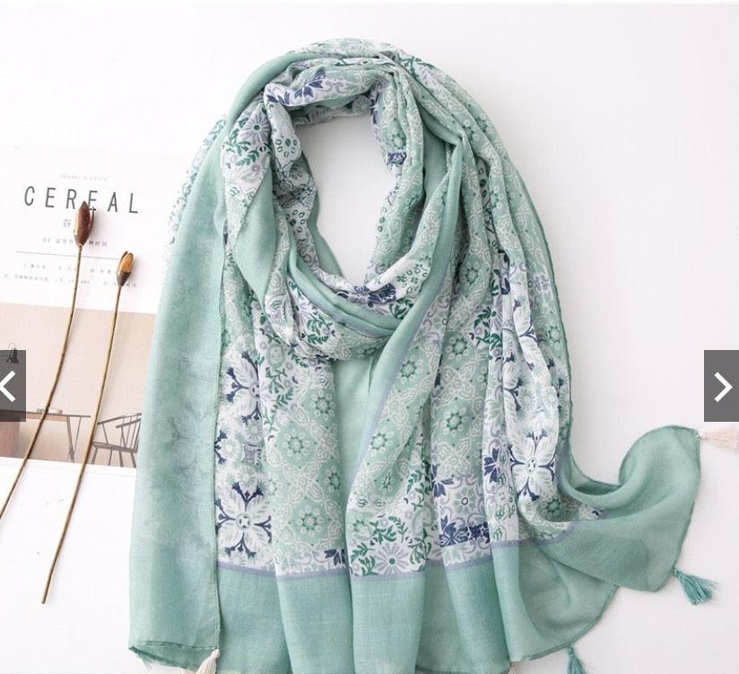 Fresh Floral Tassel Scarfs - Try Modest Limited
