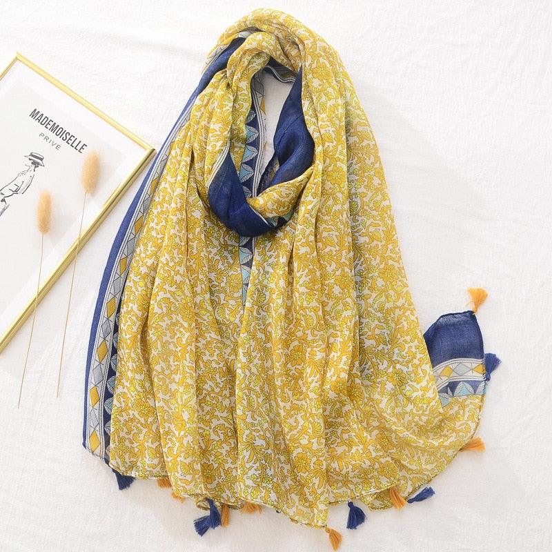 Fresh Floral Tassel Scarfs - Try Modest Limited