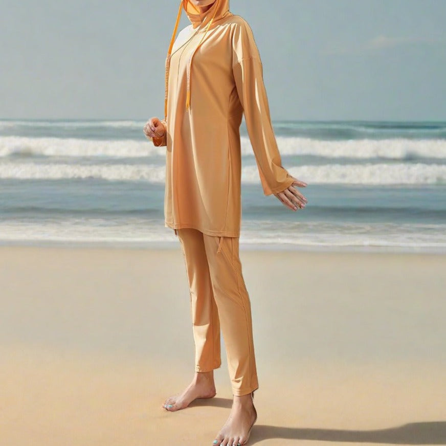 Full Coverage Hooded 2 PC Swim Set - Try Modest Limited