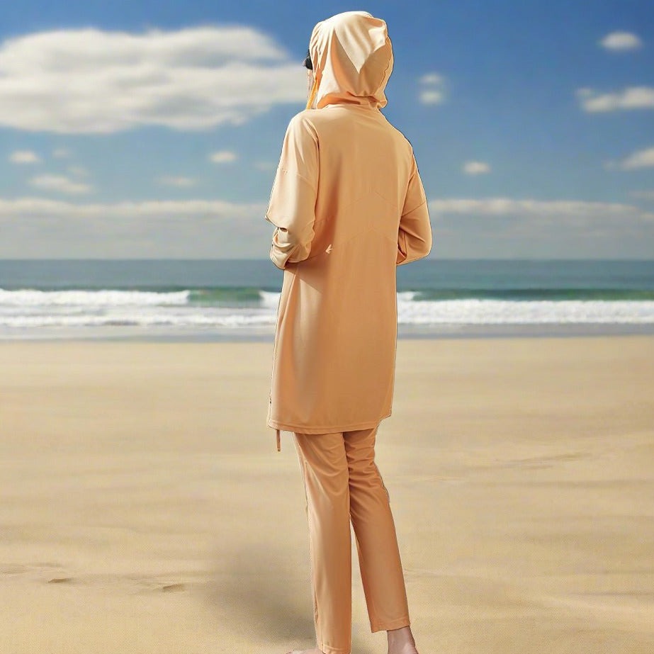 Full Coverage Hooded 2 PC Swim Set - Try Modest Limited