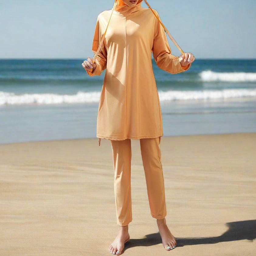 Full Coverage Hooded 2 PC Swim Set - Try Modest Limited