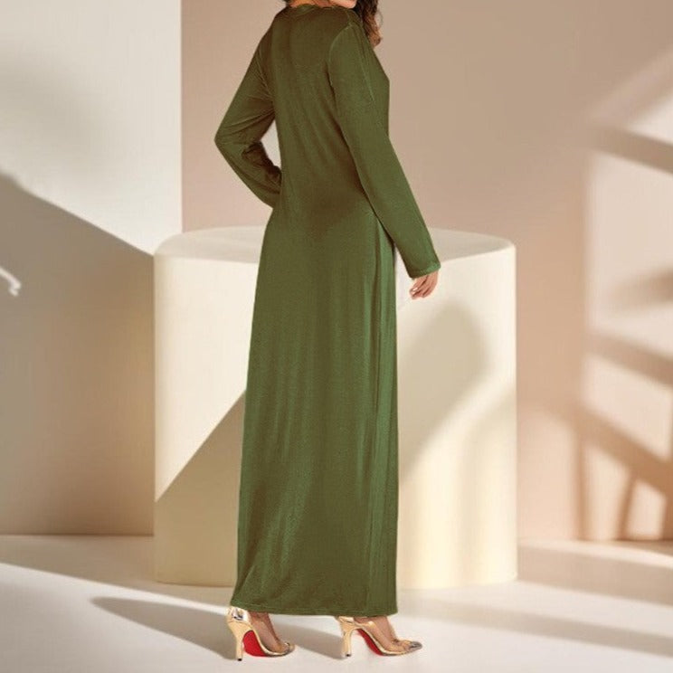 Full sleeve under abaya slip dress with round neck - Try Modest Limited