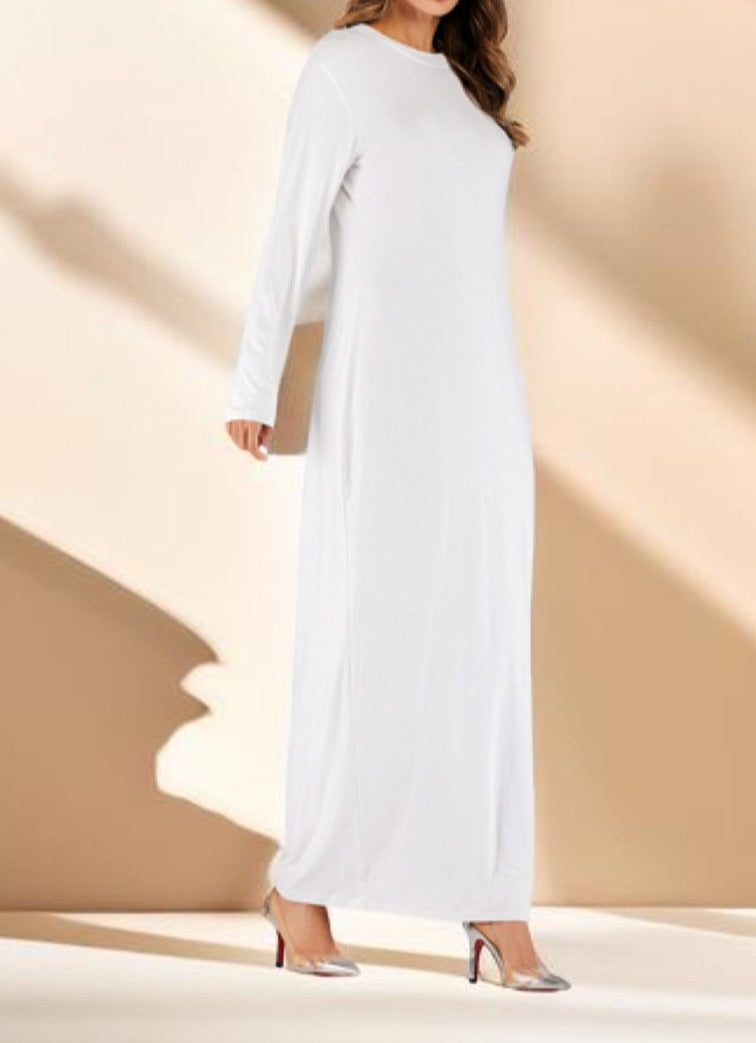 Full sleeve under abaya slip dress with round neck Try Modest