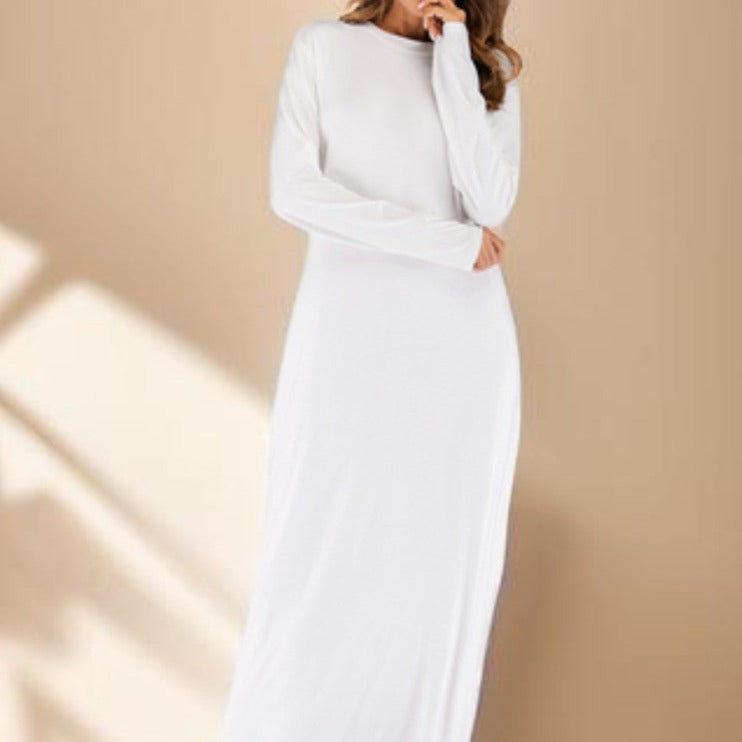 Full sleeve under abaya slip dress with round neck - Try Modest Limited 