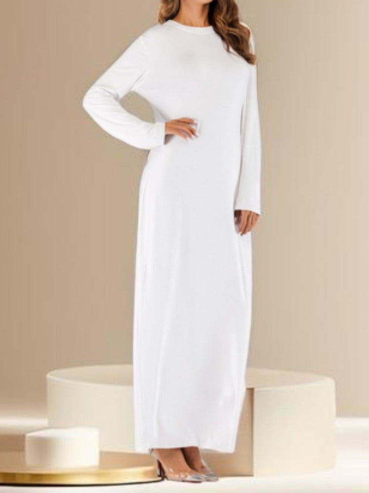 Full sleeve under abaya slip dress with round neck - Try Modest Limited 