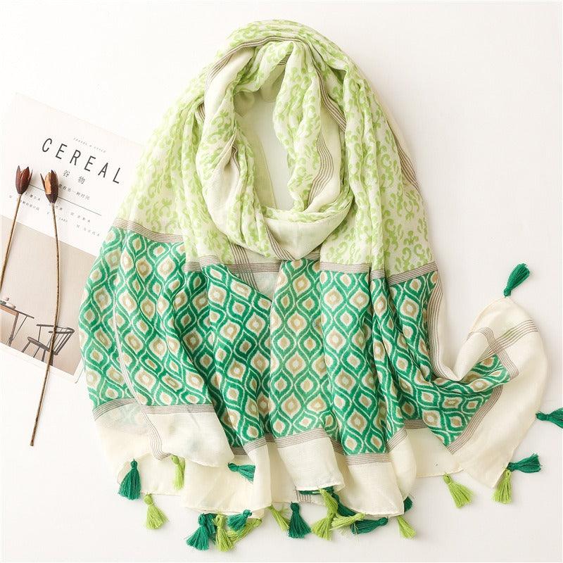 Geometric tassel stole - Try Modest Limited