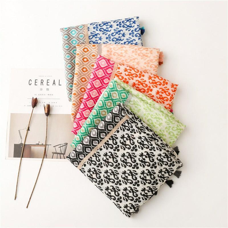 Geometric tassel stole - Try Modest Limited